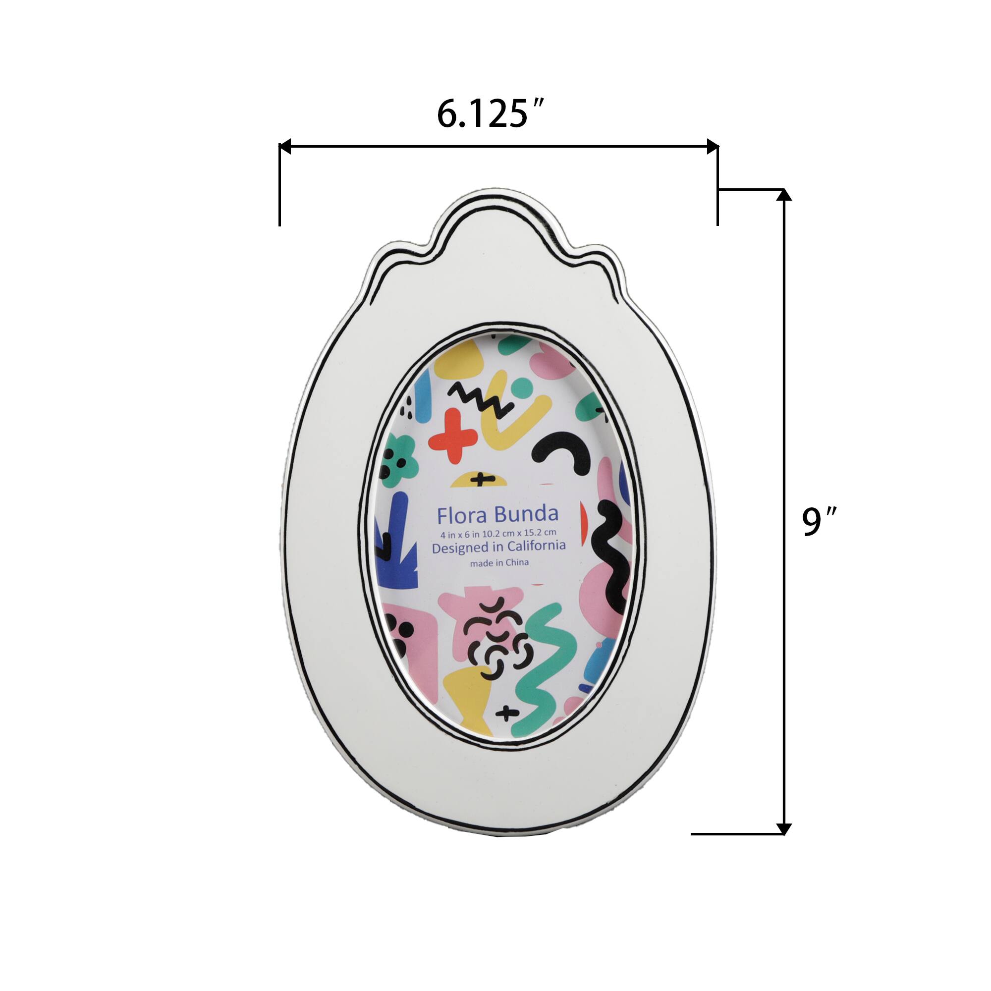Flora Bunda 4" x 6" Oval with SideLine Ceramic Frame